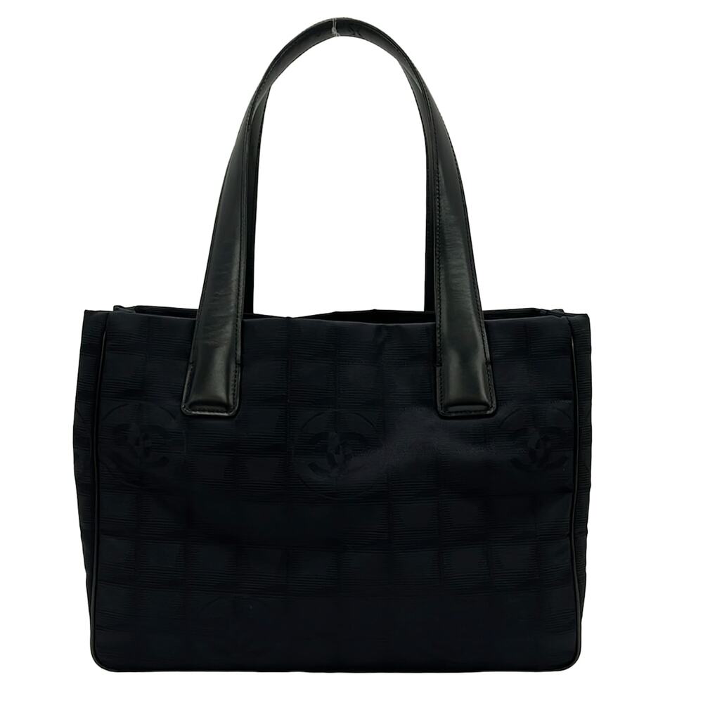 Chanel New Travel Line Tote PM Tote Bag Nylon Jacquard Leather